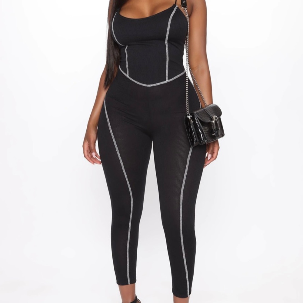 Fashion Nova Black And White Combo Jumpsuit